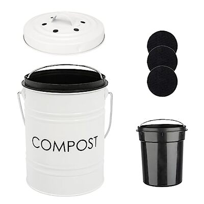 #ad Compost Bin Kitchen Countertop Compost Bin with lid – Small Compost Bin Inclu... $38.34
