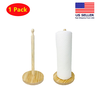 1x Wooden Kitchen Paper Towel Holder Dispenser Paper Roll Hanger Rail Stand $7.99