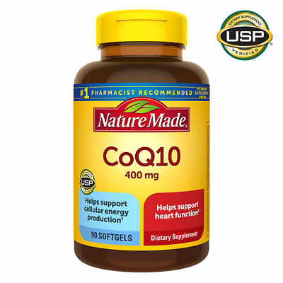 #ad Nature Made CoQ10 400 mg 90 Softgels Maximum Strength Coenzyme Q10 Exp 10 2025 $41.95