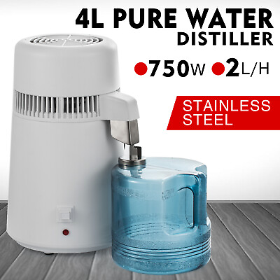 4L Water Distiller Countertop Purifier Machine Stainless Steel Interior Home CE $60.80