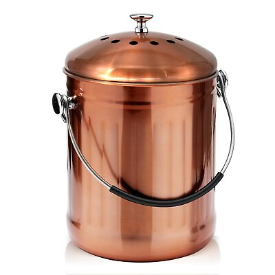 #ad Compost Bin for Kitchen Countertop 1.3 Gallon Matte Copper Stainless Steel C... $53.62