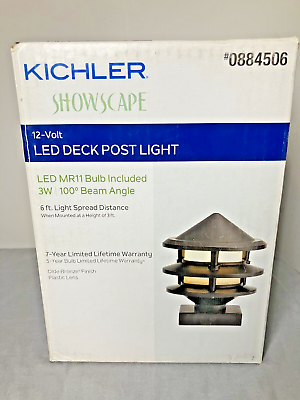 #ad Kichler Showscape Series Bronze Low Voltage Hardwired LED Deck Post Cap Light $31.45