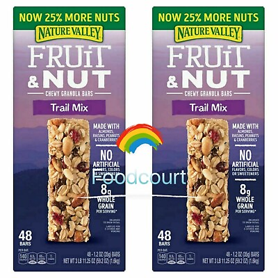 #ad 2 Packs Nature Valley Fruit amp; Nut Chewy Granola Bar Trail Mix 48 ct 59.2 oz Each $46.80