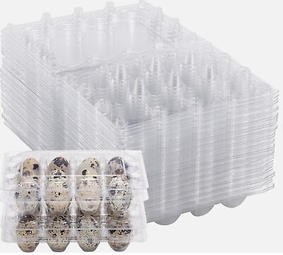 #ad 200 pcs Quail Egg Cartons 12 Cell 3x4 Secure Snap Close Fast Shipping $35.99