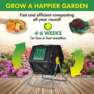 #ad #ad Miracle Gro Small Composter Compact Single Chamber Outdoor Garden Compost Bin $109.89