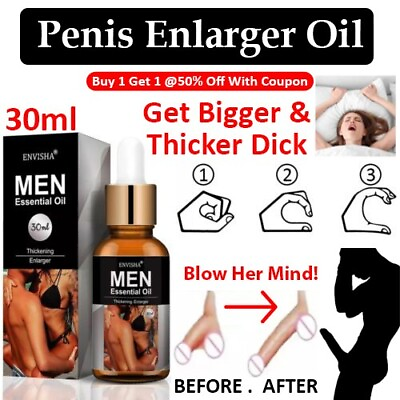 Natural Male Penis Enlarger Big amp; Thick Dick Growth Oil Gain Faster Enlargement $10.99