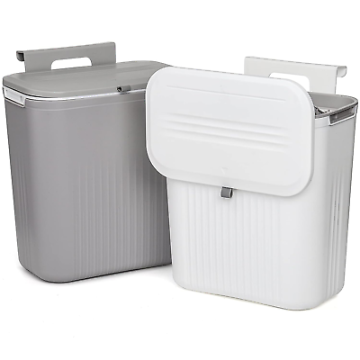 #ad #ad 2 Pack 2.4 Gallon Kitchen Compost Bin Hanging Trash Can with Lid Garbage Can f $33.99