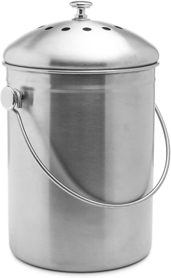 EPICA Countertop Compost Bin Kitchen 1.3 Gallon Odorless silver $64.59