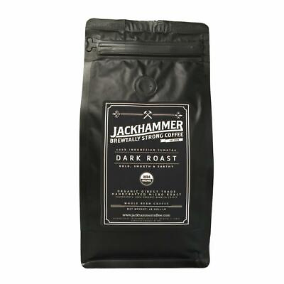 Jackhammer Dark Roast Sumatra Organic Coffee Whole Bean 1 LB Free Shipping $16.95