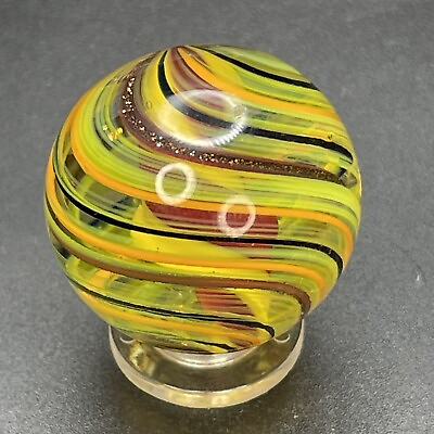 #ad William Murray Contemporary Handmade Ribbon Core Lutz Swirl Marble 1 1 4” $125.00