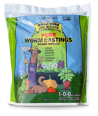 #ad Wiggle Worm 100% Pure Organic Worm Castings Organic Fertilizer 4.5 Pounds $18.99