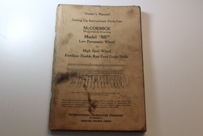 #ad Vintage IH McCormick Deering Model MF Owner#x27;s Manual Fertilizer Canada $50.00