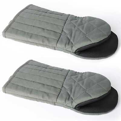 1Pair Oven Mitts Pot Holder Gloves Heat Resistant 300 ºF Silicone Cotton Kitchen $16.14