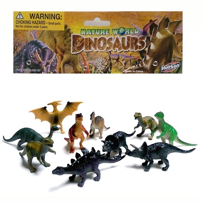 #ad 10 NEW NATURE WORLD DINOSAUR ANIMALS TOY PLAYSET PARTY FAVORS ASSORTED $8.50