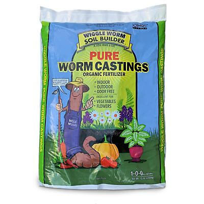 #ad Wiggle Worm 100% Pure Organic Worm Castings Fertilizer 15 Pounds Improves ... $36.45