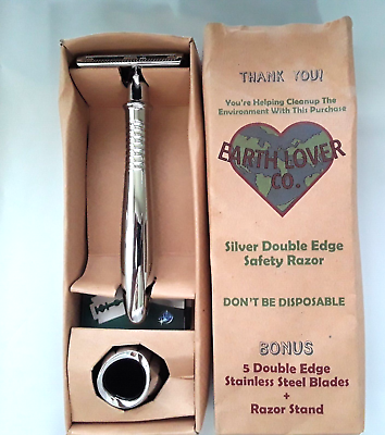 #ad Earth Lover Co. Double Edge Safety Razor Set With 5 Stainless Steel Blades And S $10.95