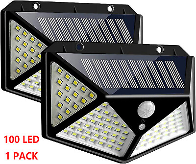 #ad Solar Power 100 LED Light PIR Motion Sensor Outdoor Security Lamp Wall Garden $5.25