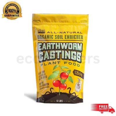 Earthworm Castings Plant Food Organic Fertilizer for Healthy Plant Growth NEW $12.87