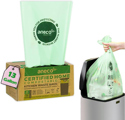 #ad 100% Compostable Trash Bags 13 Gallon 35 Count Extra Thick Kitchen Compost Bag $30.61