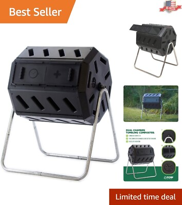 #ad Efficient Dual Chamber Tumbling Composter Easy to Use Composting Solution $113.96