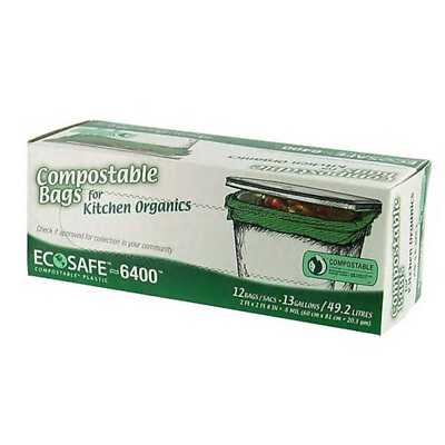 #ad Eco Safe Compostable 13 gal Compost Bags Twist Tie 12 pk 0.6 mil $13.22