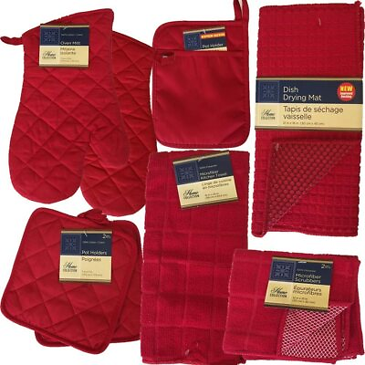 This Red Kitchen Starter Set Has Oven Mitts Pot Holders Kitchen To $28.90