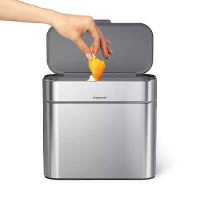 #ad 4L Compost Caddy Bin Brushed Stainless Steel $39.99