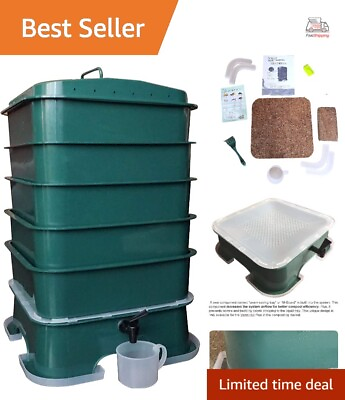#ad Worm Compost Bin 5 Trays Easy Setup Sustainable Design 40 Liter Capacity $159.59
