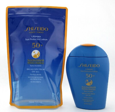 Shiseido Ultimate Sun Protector Lotion SPF50 Synchro Shield 150 ml. 5.0 oz.New $25.00