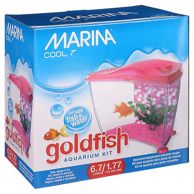 #ad Marina 1.7 Gallon Cool Goldfish Kit Pink $37.54