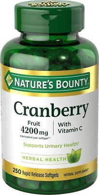 #ad Nature#x27;s Bounty Cranberry Plus Vitamin C Softgels 4200mg 250 CT exp 08 24 $21.56