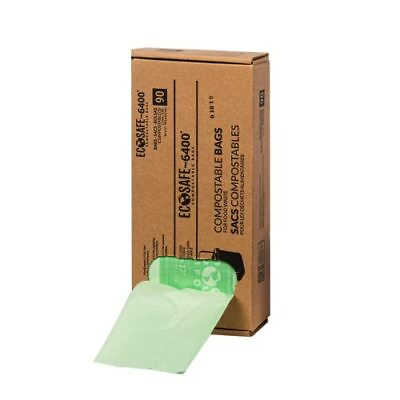 #ad EcoSafe 6400 CP1617 6 Certified Compostable Bag 16x17” Green Bags for 2.5 G... $23.40