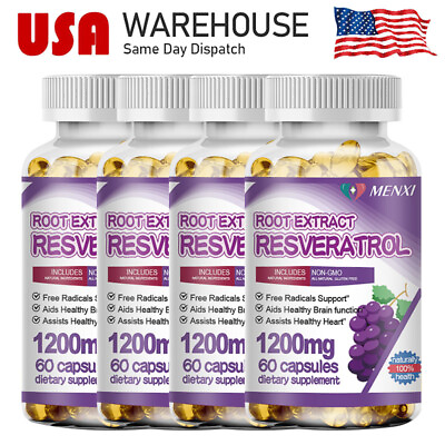 #ad #ad Resveratrol Extract Capsules 1200 MG Natural Supplement Anti Aging Antioxidant $11.90