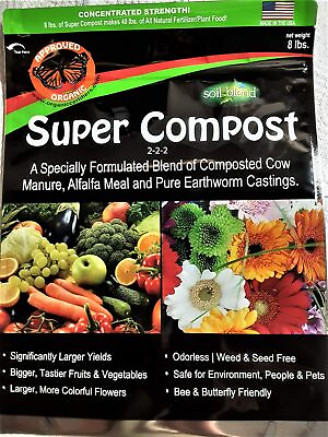 #ad Super Compost by Soil Blend. 8 Lb. Bag of Super Compost Organic Plant Food. 2... $35.38
