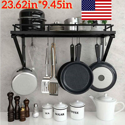 #ad #ad Kitchen Hanging Rack Wall mounted Pot Rack Folding Kitchen Storage Organizer US $18.99