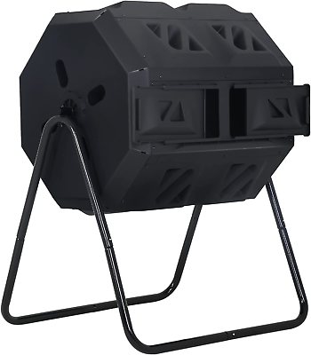 #ad Outdoor Composting Bins Tumbling Composter Dual Rotating Batch Compost Bin for $103.47