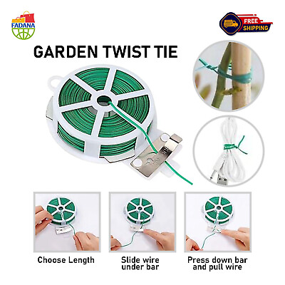 #ad Kitchen Bag Gardening Plant Green Twist Tie Wire Roll With Cutter Strapping 30m $29.90
