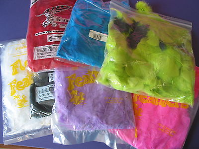 A2362 FEATHERS plumage and Tflats mixed colors 16 full bags 5 partial bags $40.00
