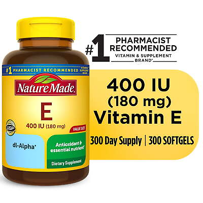 #ad Nature Made Vitamin E 180 mg 400 IU dl Alpha Softgels Dietary 300 Count $19.69