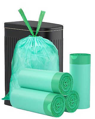 #ad #ad 80 Count 4 Gallon Compostable Trash Bags Drawstring Non Toxic Unscented $15.79