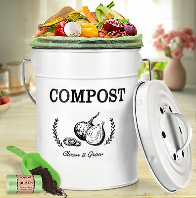 #ad Compost Bin Kitchen CounterCountertop Compost Bin with LidIndoor Kitchen Co... $38.61