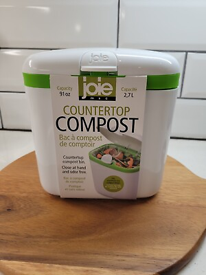 #ad Compact Indoor Countertop Compost Bin 91 oz Capacity Odor Free BPA Free White $20.00