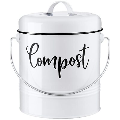 #ad #ad Compost Bin Kitchen 1.3 Gallon Farmhouse Kitchen Compost Bin Countertop I... $44.92