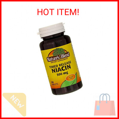 #ad Nature#x27;s Blend Niacin Timed Release Tablets 500 mg 100 Ct 2 Pack $24.06