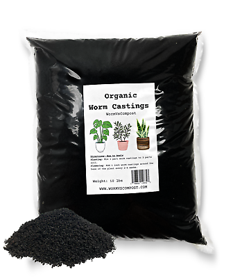 Organic Worm Castings 10lbs Fertilizer Soil Amendment WormVsCompost $16.99