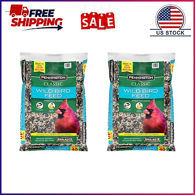 Pennington Classic Wild Bird Feed and Seed 40 lb. Bag Pack of 2 Total 80 LB $42.50