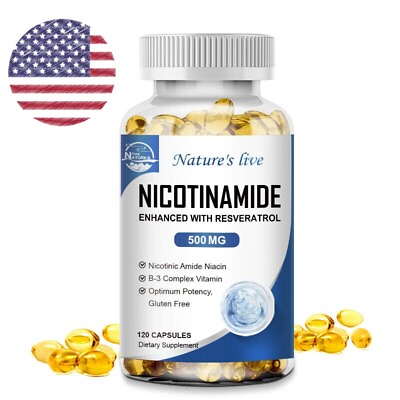 #ad NATURE#x27;S LIVE Nicotinamide Resveratrol 120 Capsules NAD Supplement $13.20
