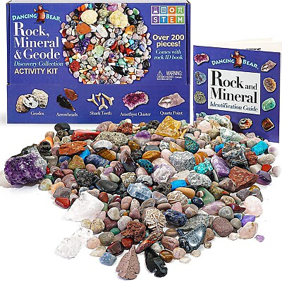 #ad Rock amp; Mineral Collection Activity Kit 200Pcs with Geodes for kids STEM $24.96