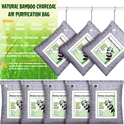 #ad 8 Pack Nature Fresh Bamboo Charcoal Air Purifying Bags Activated Odor Absorber $23.75