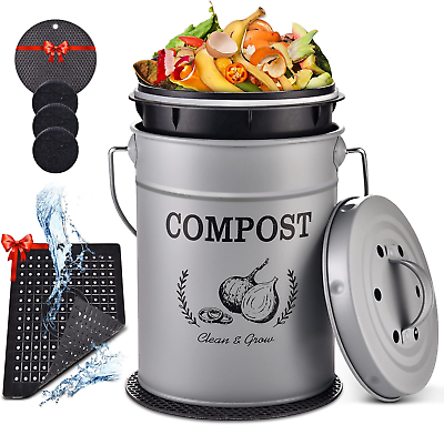 #ad #ad Compost Bin Kitchen Counter1.0 Gallon Countertop Compost Bin With Lidindoor Kitc $33.69